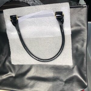 Elegant Black Leather Tote Bag